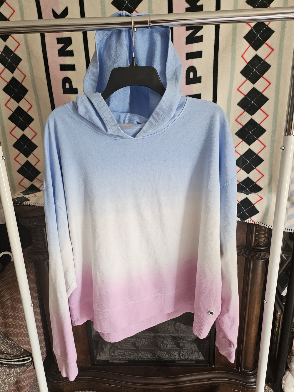 Juicy Couture Ombre Hoodie in Blue White Pink